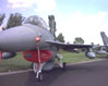 Vista a tre quarti di un F-16 belga. Questa immagine s'ingrandisce in una nuova finestra